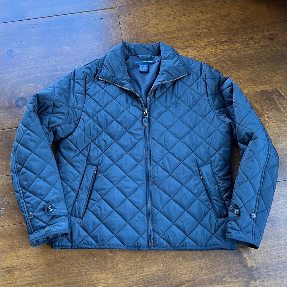 Ralph Lauren Sport Diamond Quilted Black Jacket Sz L